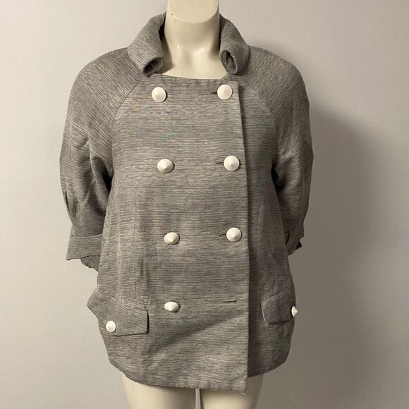 3.1 Phillip Lim Grey Double Breasted Coat Size 0 - Picture 1 of 7